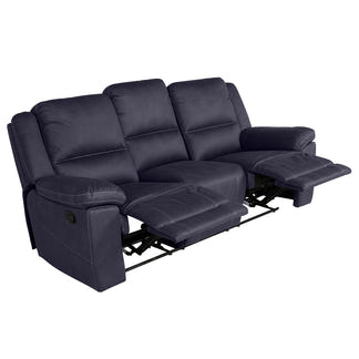 Oregon 3 Seater Fabric Recliner - Navy