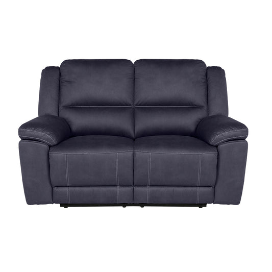 Oregon 2 Seater Fabric Recliner - Navy