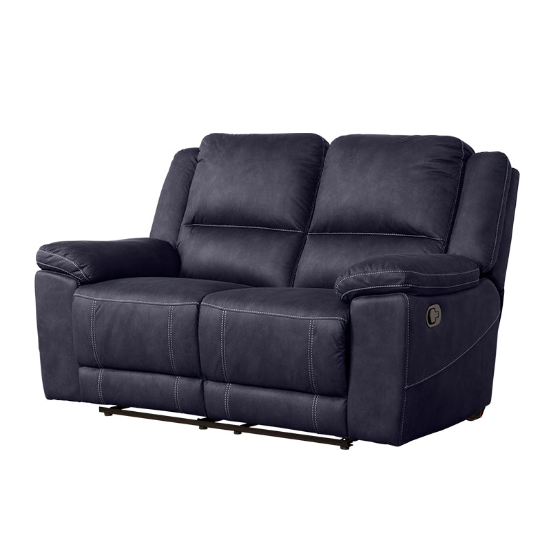Oregon 2 Seater Fabric Recliner - Navy