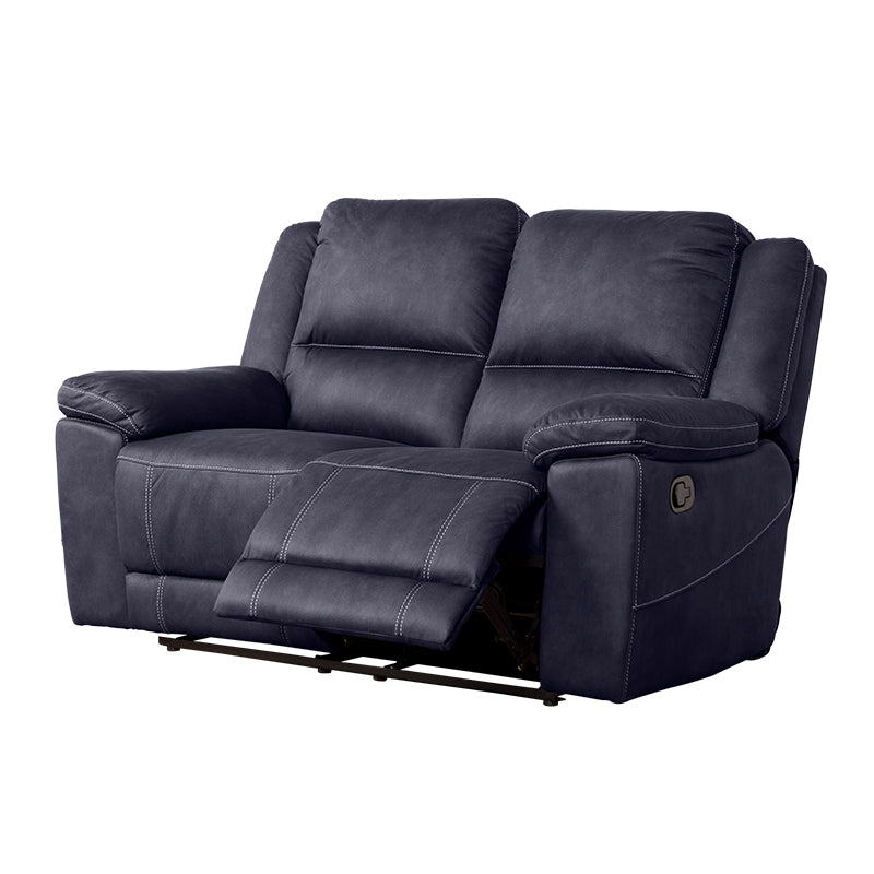 Oregon 2 Seater Fabric Recliner - Navy