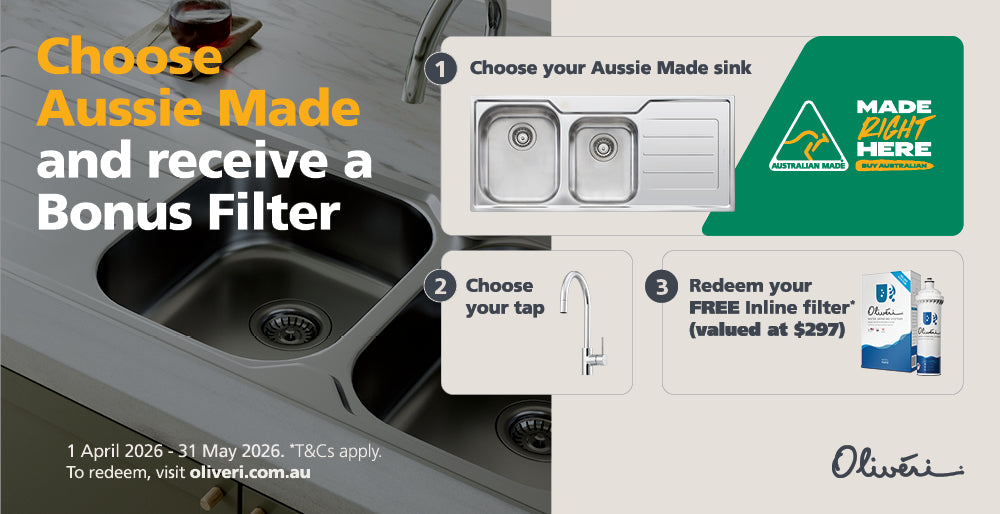  Bonus Filter Kit with Oliveri Sink & Tap Purchase