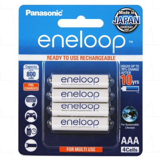 Panasonic 4 Pack Eneloop AAA Rechargable Batteries