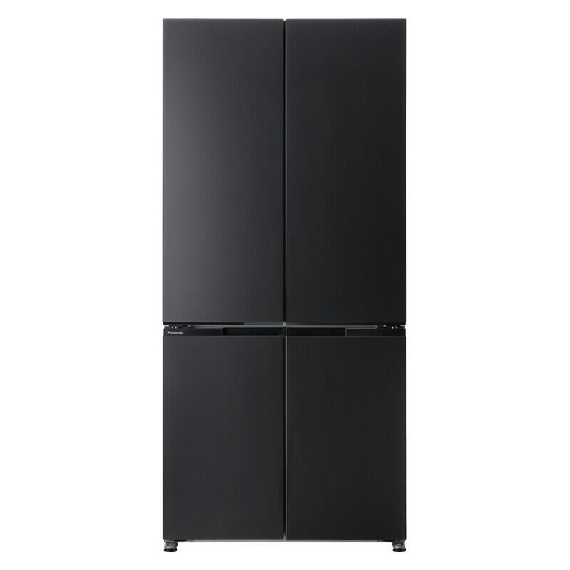 Panasonic 482L Style + Slimline Quad Door Refrigerator, Non Plumbed with Ice - Black