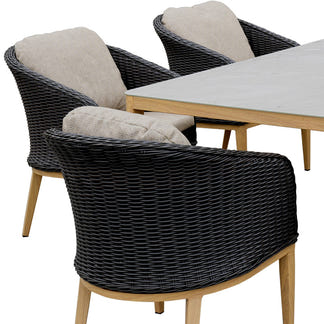 Park Orchard 7 Piece Outdoor Dining Setting - Black/Beige