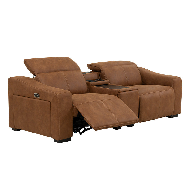 Prestige 2 Seater Home Theatre Electric Recliner Fabric Lounge - Tan