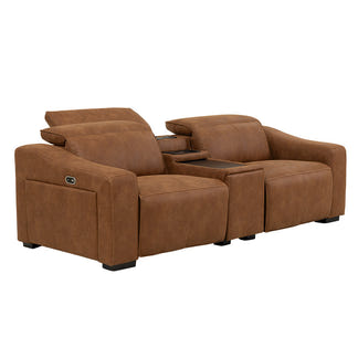 Prestige 2 Seater Home Theatre Electric Recliner Fabric Lounge - Tan
