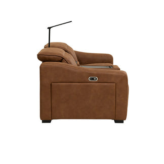 Prestige 2 Seater Home Theatre Electric Recliner Fabric Lounge - Tan