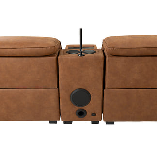 Prestige 2 Seater Home Theatre Electric Recliner Fabric Lounge - Tan