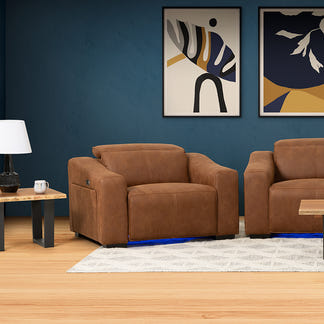 Prestige Electric Recliner Fabric Armchair - Tan