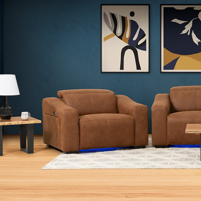 Prestige Electric Recliner Fabric Armchair - Tan