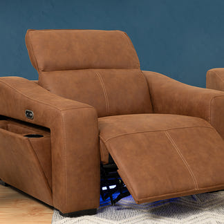 Prestige Electric Recliner Fabric Armchair - Tan