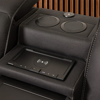 Prestige 3 Seater Home Theatre Electric Recliner Fabric Lounge - Jet