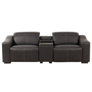 Prestige 2 Seater Home Theatre Electric Recliner Fabric Lounge - Jet