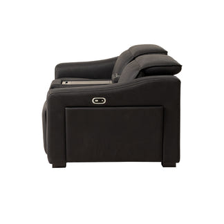 Prestige 2 Seater Home Theatre Electric Recliner Fabric Lounge - Jet