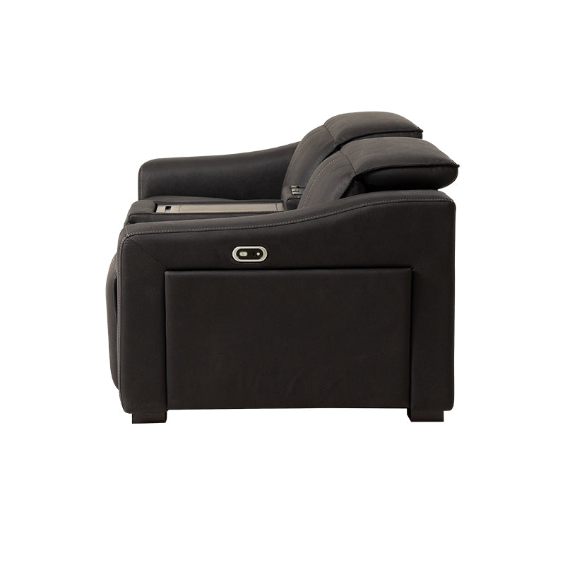 Prestige 2 Seater Home Theatre Electric Recliner Fabric Lounge - Jet