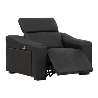 Prestige Electric Recliner Fabric Armchair - Jet