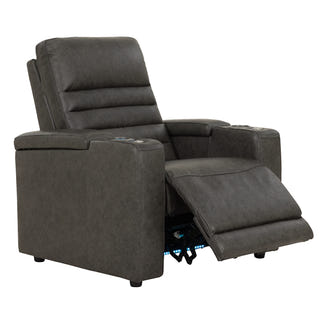 Quentin Electric Recliner Leather Armchair - Black