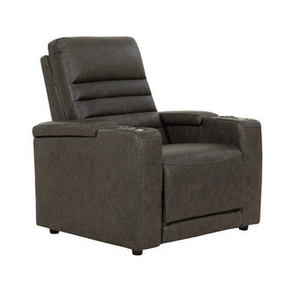 Quentin Electric Recliner Leather Armchair - Black