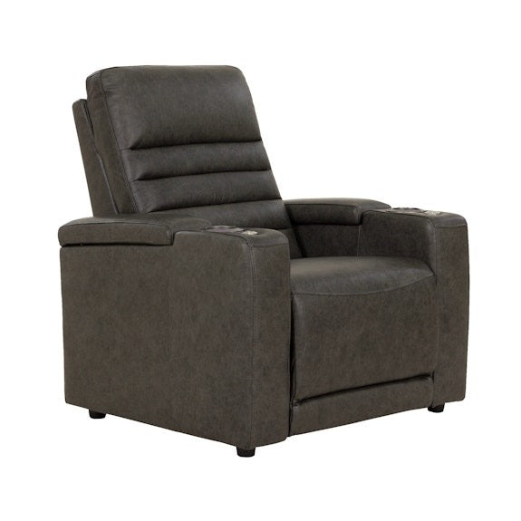 Quentin Electric Recliner Leather Armchair - Black