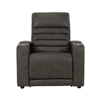 Quentin Electric Recliner Leather Armchair - Black