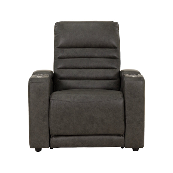 Quentin Electric Recliner Leather Armchair - Black