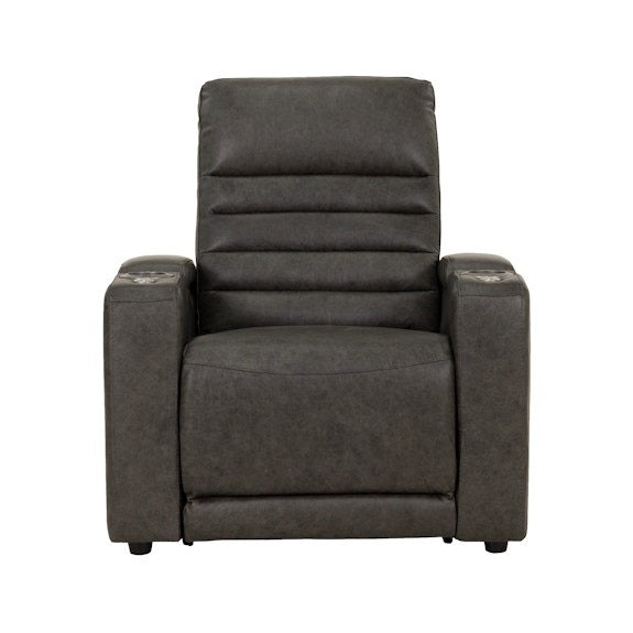 Quentin Electric Recliner Leather Armchair - Black