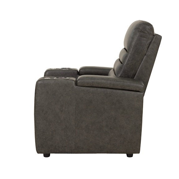 Quentin Electric Recliner Leather Armchair - Black
