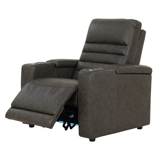 Quentin Electric Recliner Leather Armchair - Black