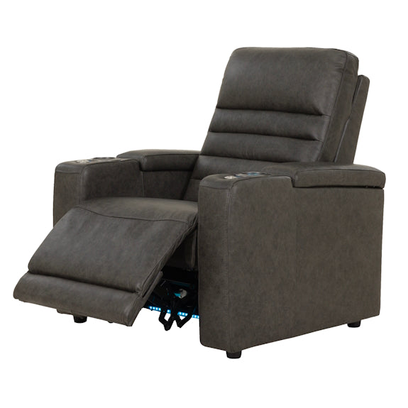Quentin Electric Recliner Leather Armchair - Black