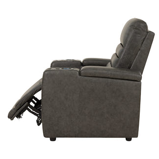Quentin Electric Recliner Leather Armchair - Black