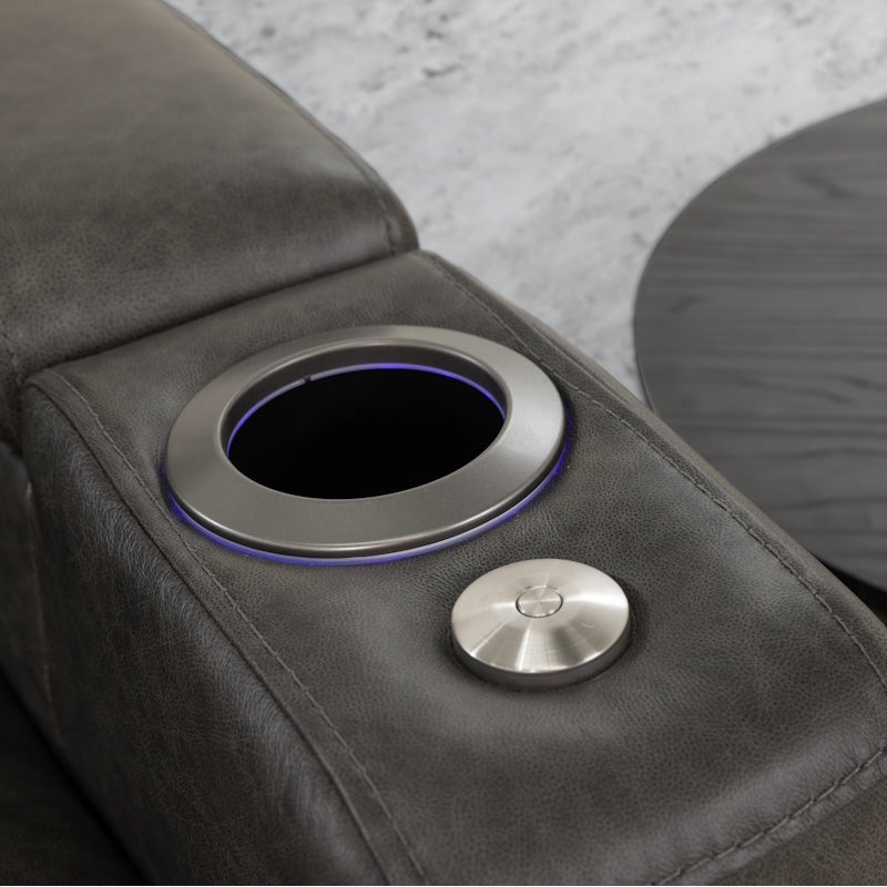 Quentin Electric Recliner Leather Armchair - Black
