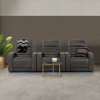 Quentin Electric Recliner Leather Armchair - Black