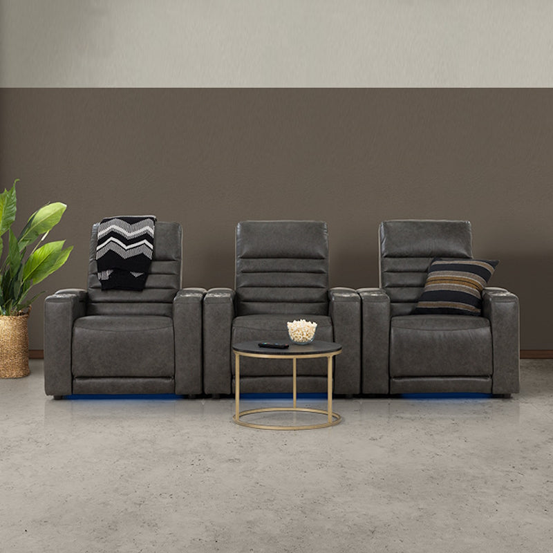 Quentin Electric Recliner Leather Armchair - Black