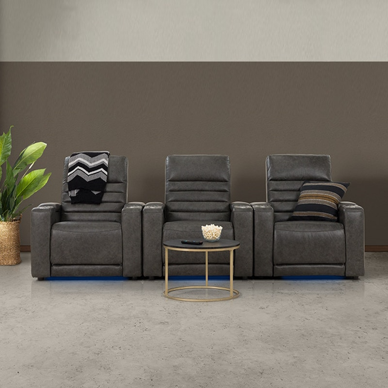 Quentin Electric Recliner Leather Armchair - Black