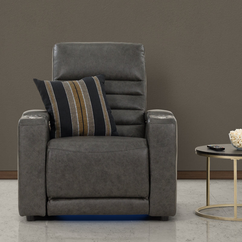 Quentin Electric Recliner Leather Armchair - Black