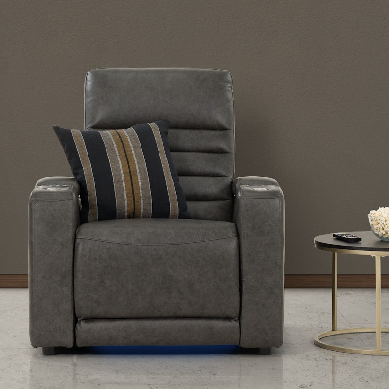 Quentin Electric Recliner Leather Armchair - Black