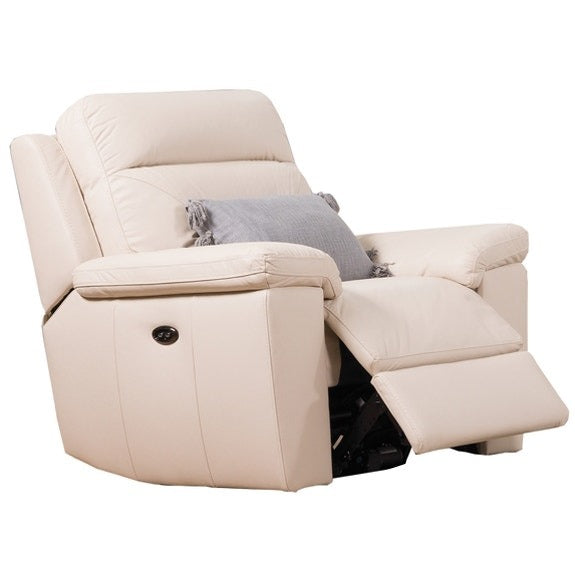 Renato Electrical Recliner Leather Armchair - Taupe
