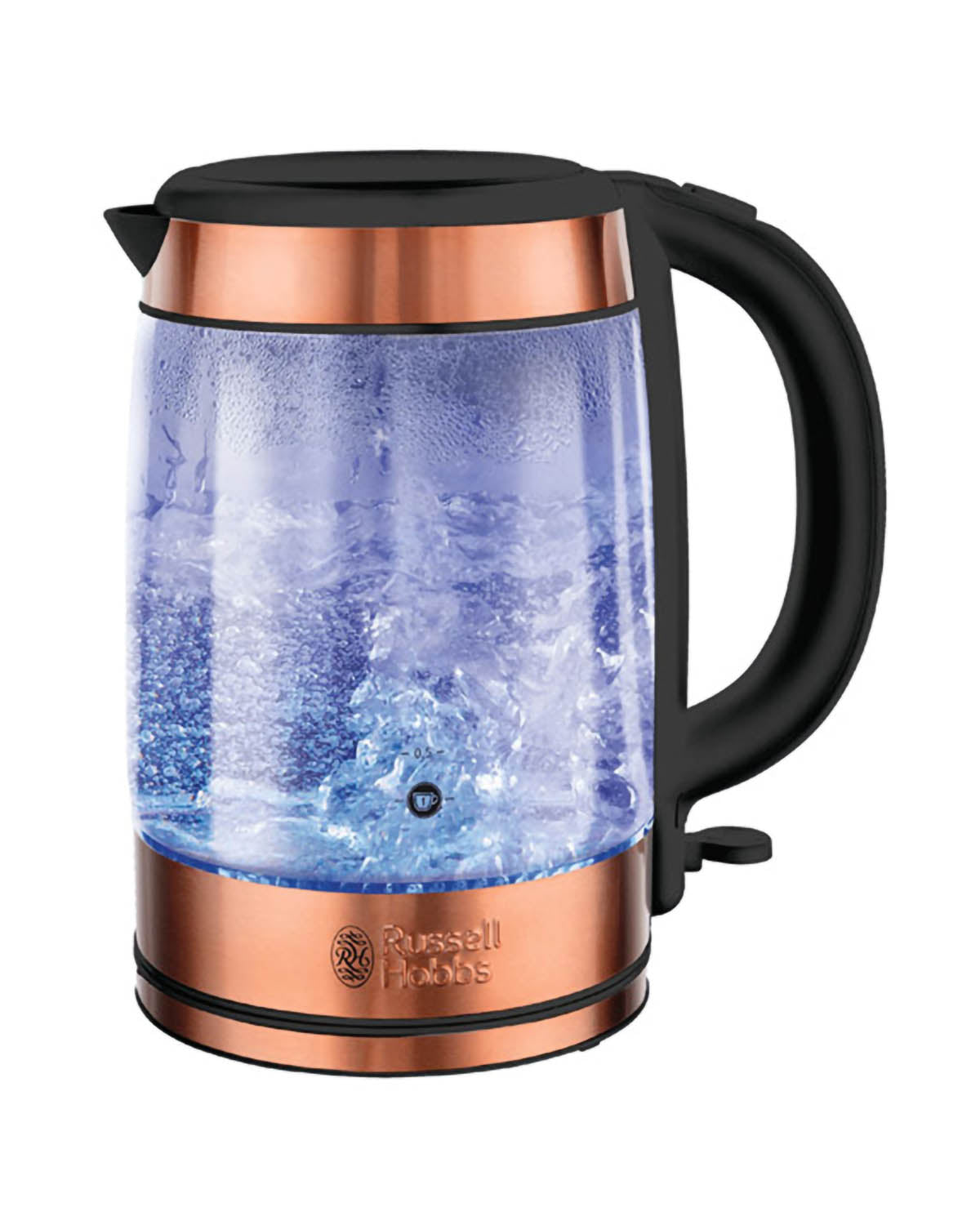 Russell Hobbs 1.7 Litre Brooklyn Glass Kettle - Copper Accents
