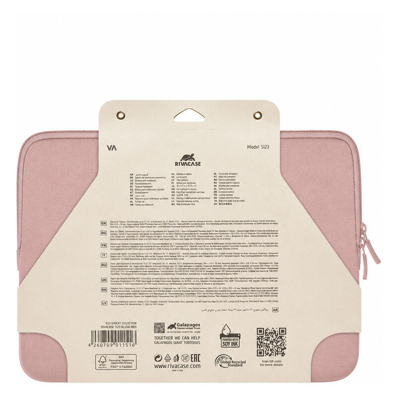 Rivacase 13.3" 5123 MacBook Sleeve - Blush