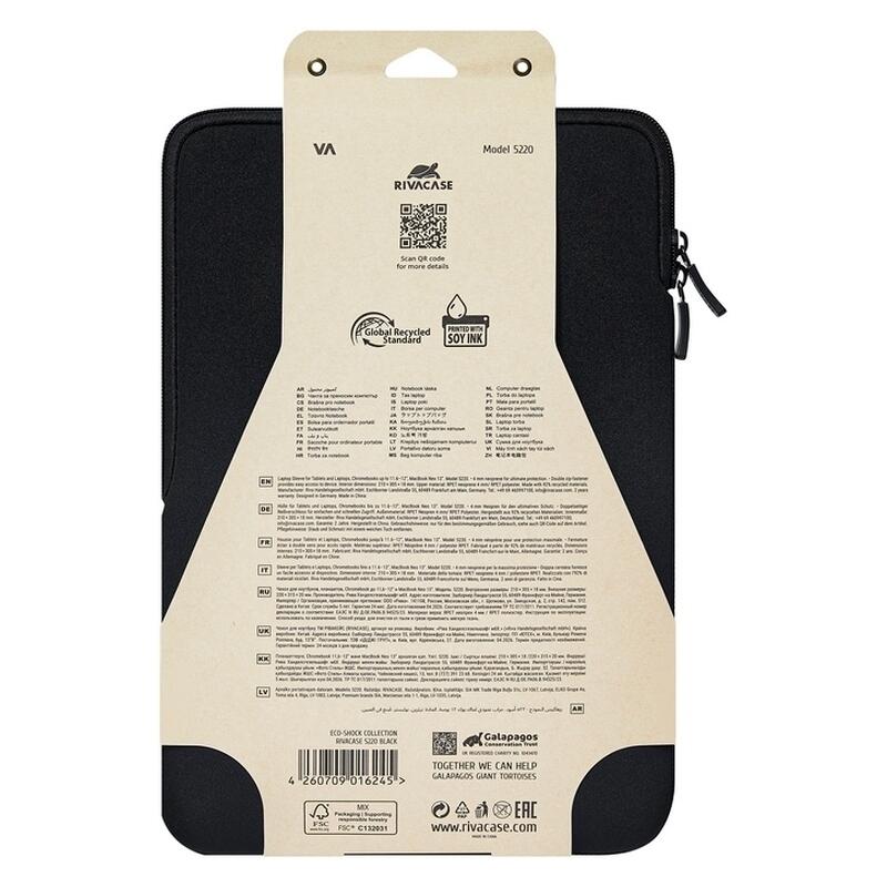Rivacase 12" 5220 Laptop Sleeve - Black