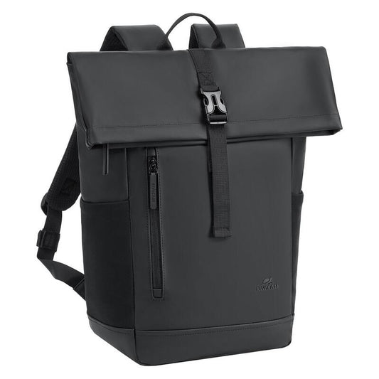 Rivacase 17L Eco Roll-Top Backpack - Black (7826)