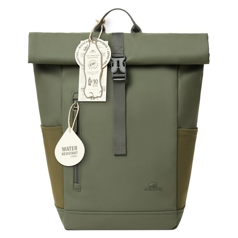 Rivacase 17L 7826 Eco Roll-Top Backpack - Olive