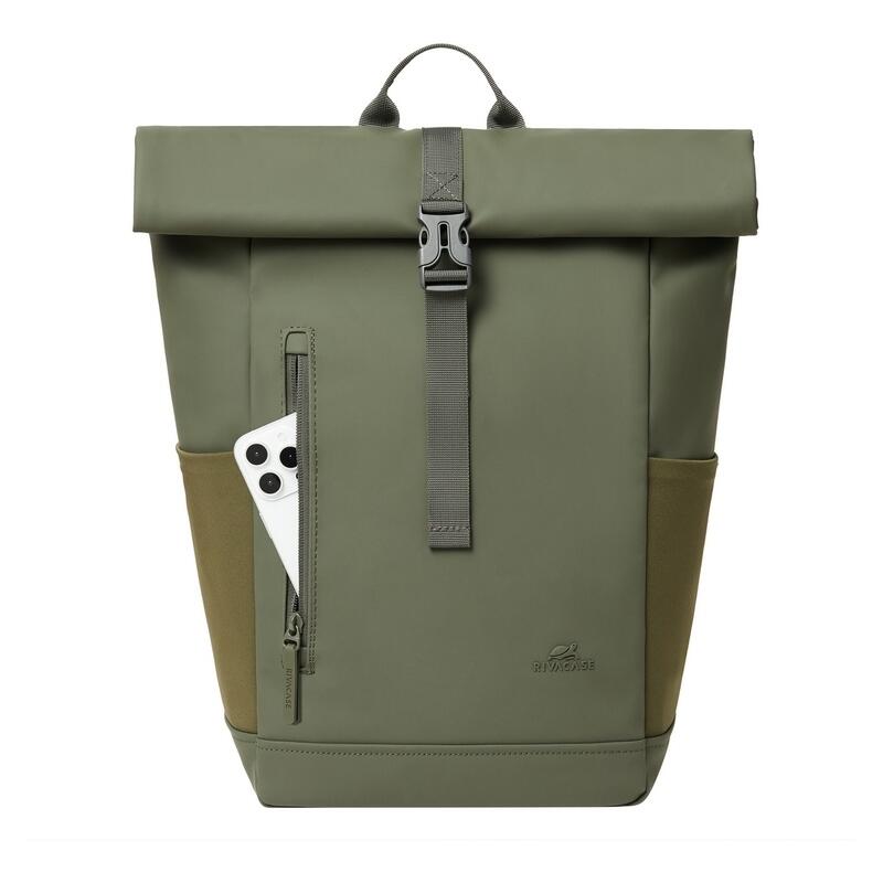 Rivacase 17L 7826 Eco Roll-Top Backpack - Olive