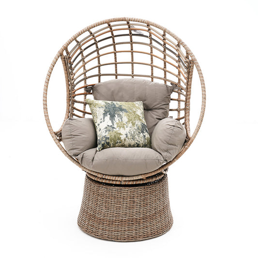 Robin Outdoor Swivel Egg Chair - Marina/Taupe