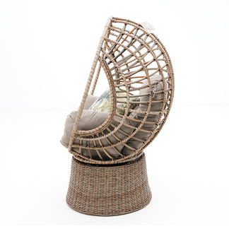 Robin Outdoor Swivel Egg Chair - Marina/Taupe