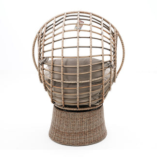 Robin Outdoor Swivel Egg Chair - Marina/Taupe