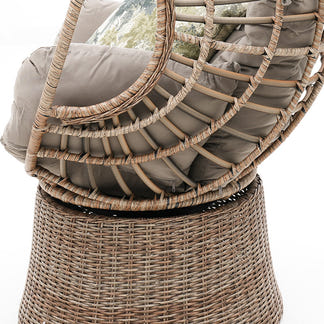 Robin Outdoor Swivel Egg Chair - Marina/Taupe