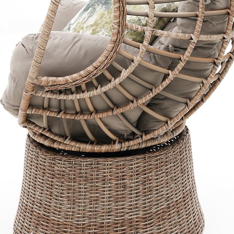 Robin Outdoor Swivel Egg Chair - Marina/Taupe