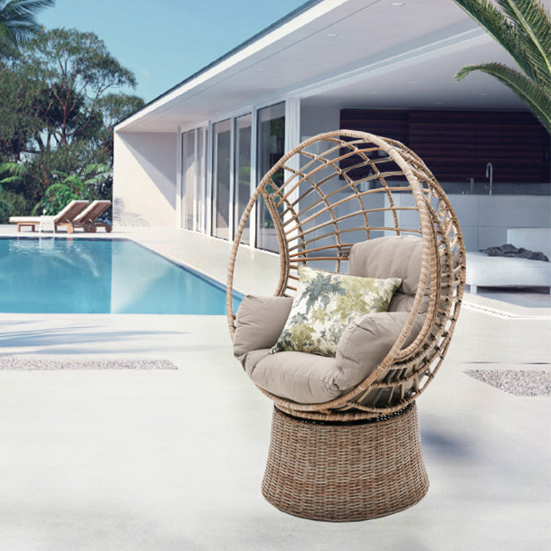 Robin Outdoor Swivel Egg Chair - Marina/Taupe