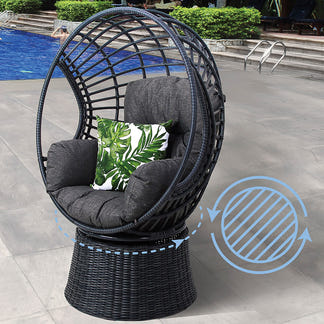 Robin Outdoor Swivel Egg Chair - Castle Grey/Grey